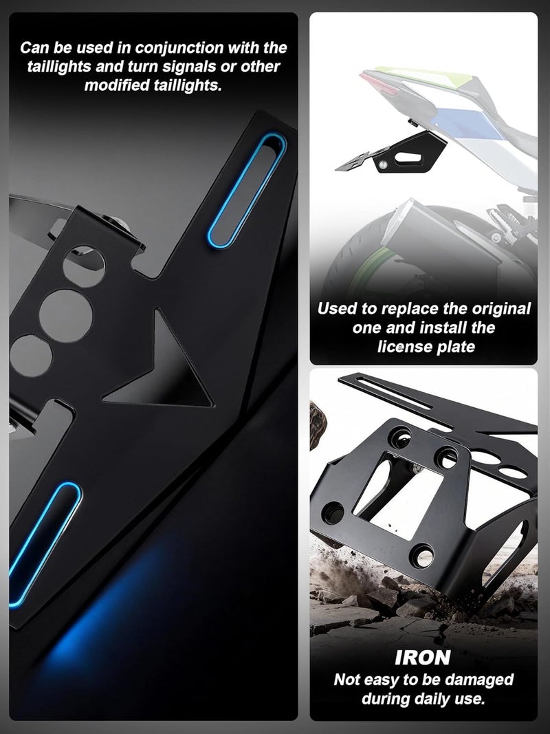 BAOUFF Fender Eliminator Kit for Ninja,Iron License Plate Frame Bracket Mount Holder Tail Tidy for Motorcycle Ninja 500 24-25/Ninja Z500 24/Ninja 400 Z400 18-23/Ninja 250 18-25 - Image 5